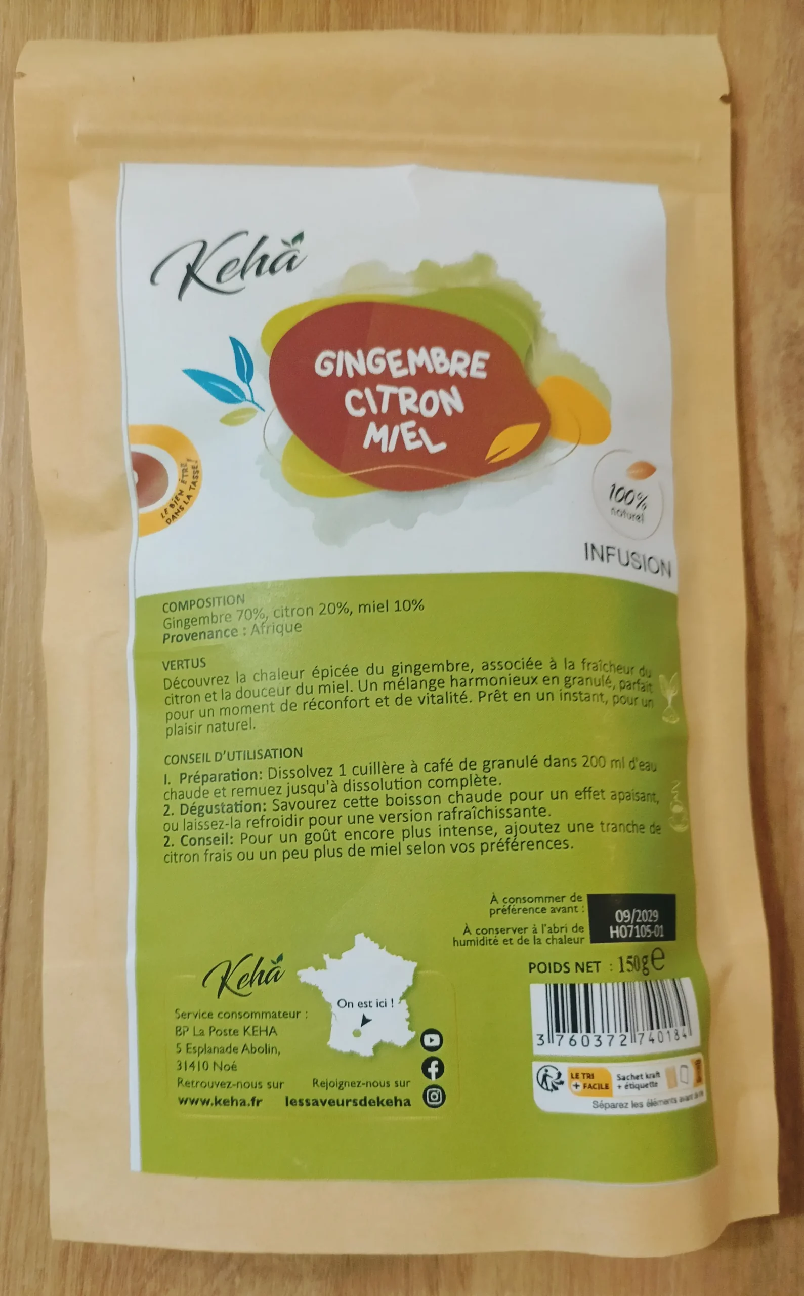 gingembre citron miel recto Mélange Gingembre Citron Miel – Image 1