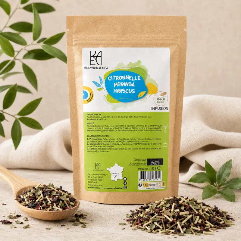 Mélange de Citronnelle Moringa Hibiscus